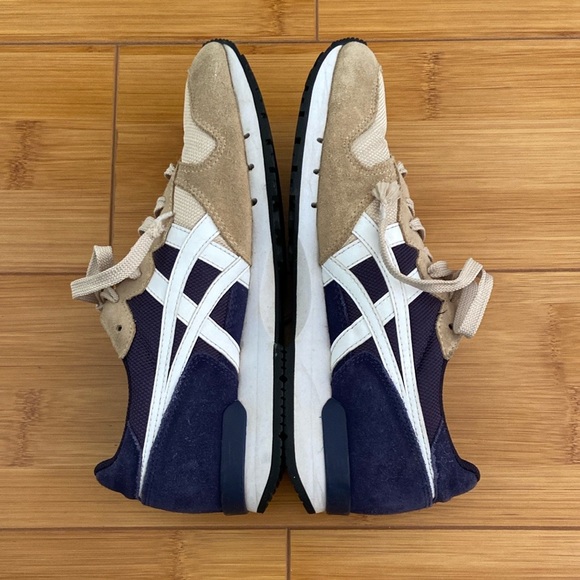 Onitsuka Tiger By ASICS Alvarado Sneakers Suede Mesh Tan Blue Unisex M 8 / W 9.5 - Picture 8 of 17